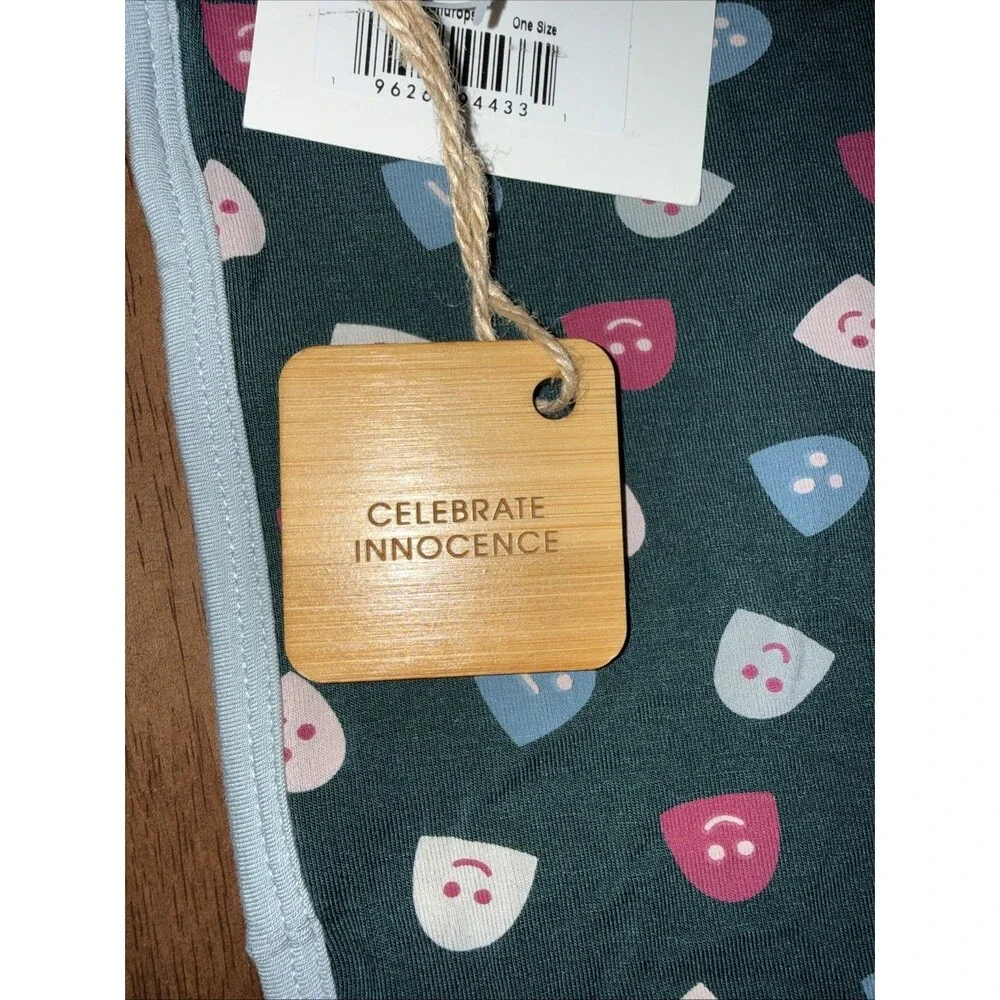 Kickee Pants Bamboo Swaddling Blanket Green Stretch Soft Newborn Baby Unisex NWT